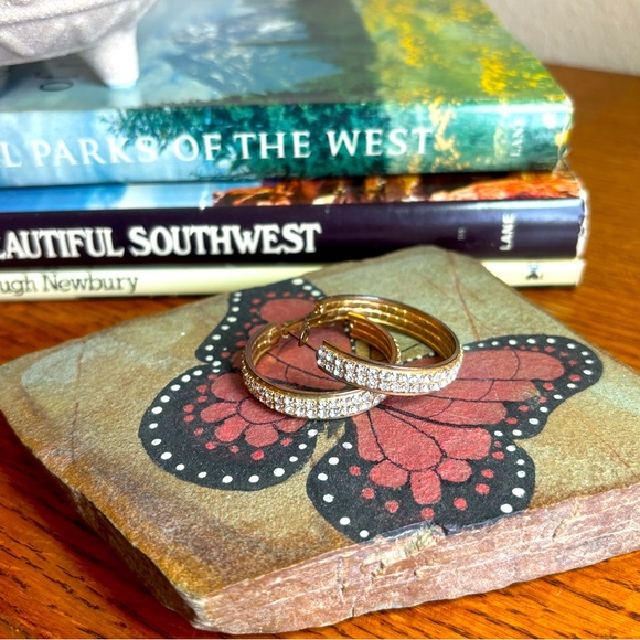 Vintage Premier Designs Gold & Rhinestone Earrings - Picture 4 of 10